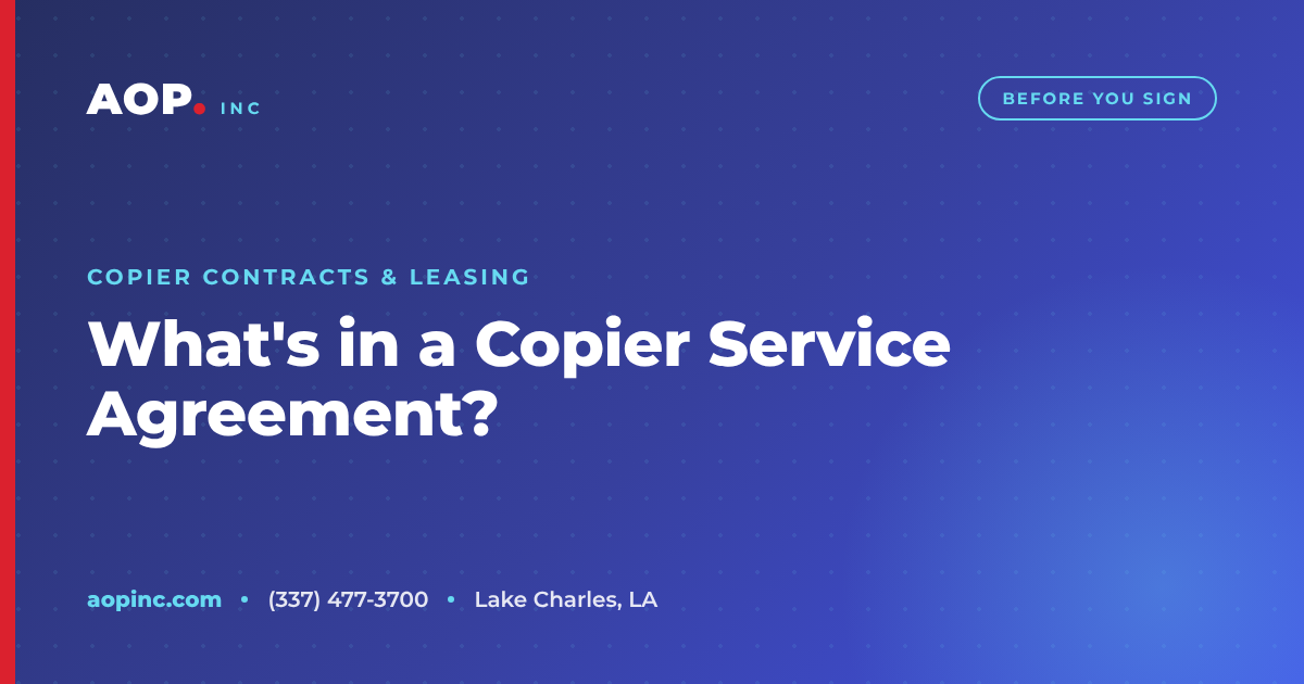 What's Included in a Copier Service Agreement? Toner, Parts, and Response Times