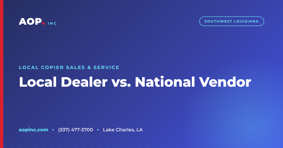 Why Buy From a Local Kyocera Dealer vs. a National Vendor